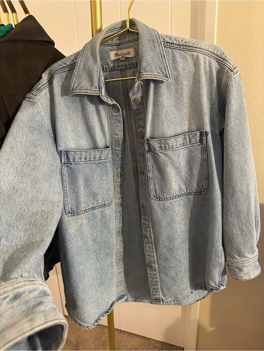 Madewell Light Blue Denim Shacket with Chest Pockets